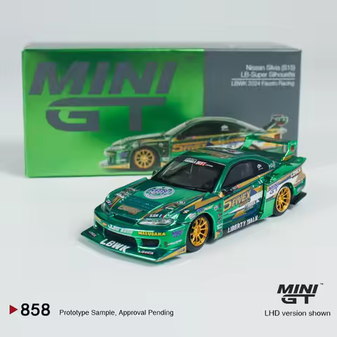 MINIGT 1:64 Nissan LB-Super Silhouette S15 SILVIA LBWK 2024 alloy Car Model 858