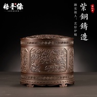 BW-8💖Wu Xiangyuan Xu Hongjun Red Copper Incense Burner Large Citron Set Household Agarwood Face Powder Xuande Incense Bu
