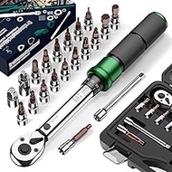 21-Piece Bicycle Torque Wrench 1/4 Inch 2-24 Nm Socket Spanner Set, 72 Teeth Reversible Ratchet, ± 3