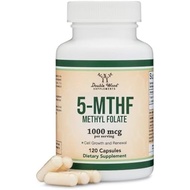 Methylfolate 1,000mcg, 120 Capsules (Third Party Tested Methyl Folate Supplement) Methylated Folate 