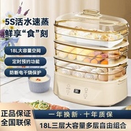 Smart Home Electric Steamer with Timer, Large Capacity Steamer, Egg Steamer, Transparent Electric St