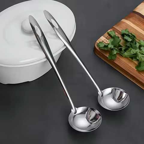 Stainless Steel Colander Spoon Soup Colander Kitchen Gravy Oil Soup Fat Separator Ladles Skimmer Spo