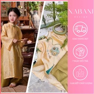 CAT TUONG girls' ao dai set, CNY ao dai, innovative ao dai for children CNY 2026 - yellow - Nabani a