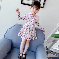 ES-339 Luxury Polka Dot Party Dress for Girls Imported 5 6 7 8 9 10 Years Old Latest 2022