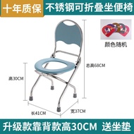 YQ Durston（DESDENML）Elderly Potty Seat Pregnant Women Commode Chairs Foldable Elderly Toilet Mobile Toilet Chair Sit T00
