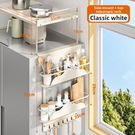 Expandable Double Door Fridge Shelf above Refrigerator Side Hanging Washing Machine Spice Storage Ir