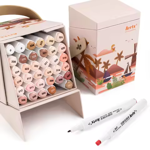 Arrtx 36 Colors Skin Tone Alcohol Marker Set, Dual Tip Sketch Art Marker Pens, Chisel & Fine, Alcoho