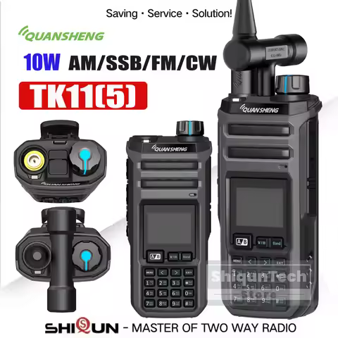 Quansheng TK11(5) Walkie Talkie 10W Long Range Dual Band Dual Receive AM SSB FM CW NOAA VHF UHF Two 