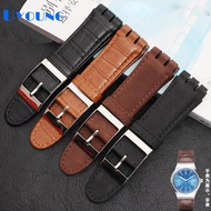 51v High Quality Luxury Genuine Leather Watch Strap For Swatch watch band 23mm watchband men w 21n