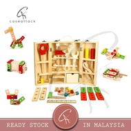 Caseattack 43Pcs Wooden Tool Toolbox Construction Building DIY Kids Toy