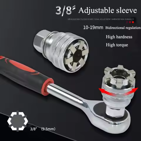 Universal Electric Wrench Sleeve Converter Fits for Standard 3/8-3/4'' 10 to 19mm Super Socket Multi