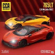 1:24 Scale McLaren 765LT Diecast Vehicles Alloy Car Model with Sound and Light Car Model Collection