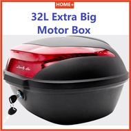 HOME+ 32L Heavy Duty Motor Storage Box Motorcycle Box Extra Large Motor Box Givi Box Motor Bakul Motor Peti Motor Murah