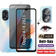 2 in 1 Private Tempered Glass For Oppo A18 A38 A 38 A 18 OppoA18 2023 9H Anti-Spy Privacy Glass Scre