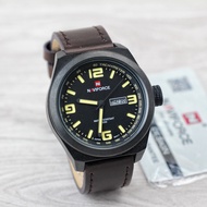 Jam tangan Naviforce 9059M tanggal hari aktif analog kulit original Pria