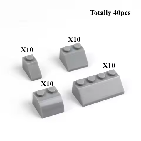Arc-Shaped 2x2 Thick Blocks 1X2 2X2 2X4 Compatible Accessory 3037 3040 3039 Roof Tiles 40PCS Mixed 4