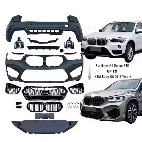 Hot Selling Body Kit for BMW X1 F48 Upgrade to X3m Style Front Rear Bumper Car Grille Exhaust Muffle