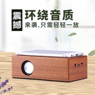 New Wireless Wooden Speaker Mobile Phone Induction Computer Speaker Portable Outdoor Creative Small 