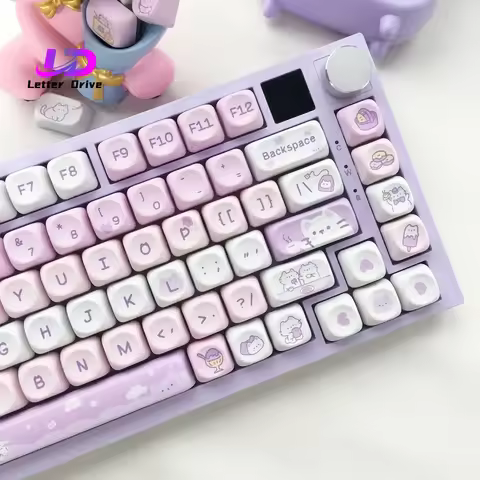 New 95 Keys Dessert Cat Theme Keycaps MOA Profile PBT Key Caps Kit for 61/64/68/84/75/87Keys GMK67 G