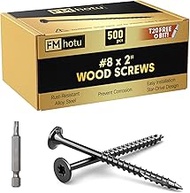 #8 x2 Deck Screws, 500Pcs Star Drive Wood Screws, Rust Resistant Timber Screws for Timber/Log/Landsc