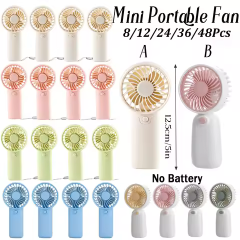 8-48Pcs Mini Portable Fans for Wedding Fans Mini Handheld Fans for Guest Bulk Battery Operated Weddi