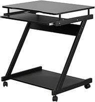 ARyako Mobile Computer Desk Z-Shaped Laptop Desk Mobile Standing Laptop Cart Small Workstation with Keyboard Tray Work Stand for Small Space