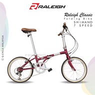 Raleigh UK Classic Folding Bike Shimano 7 Speed Foldable bicycle Basikal Lipat Klasik Alloy 20" Raleigh Classic Folding