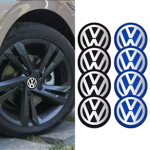 70/80/90/100/120mm Car Aluminum Logo Wheel Center Hub Cap Sticker Cover for Volkswagen Golf Caddy Pa