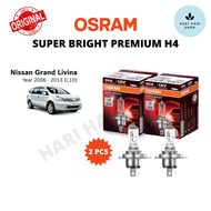 Original OSRAM Super Bright Premium H4 Halogen Headlamp Bulb (2pcs) 12V 100/90W H4 Bulb Mentol Depan