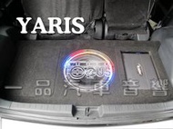 一品汽車音響. TOYOTA  YARIS  後行李箱專用音箱.木工裝潢 .含喇叭擴大機.影音系統規劃施工