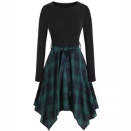 Women's Pin-Up Casual Party Dress - 1950s/60s Long Sleeve Swing Dress