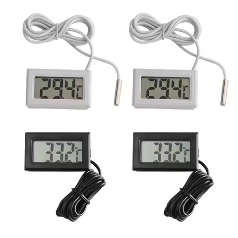 Mini LCD Digital Thermometer with Waterproof Probe Indoor Outdoor Convenient Temperature Sensor for 