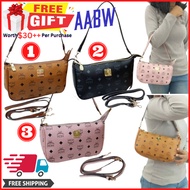 [FREE Delivery &amp; GIFT🎁] Medium Aren MCM Women Handbag/Sling Bag Woman Beg/ MCM Crossbody Bag MHNRAA