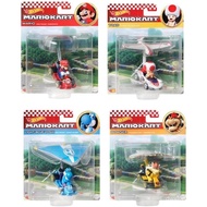 Hot Wheels Mario Kart Character Gliders –Bundle of 4: Bowser, Light‑Blue Yoshi, Mario & Toad | Die‑C