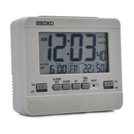 100% Genuine Seiko Grey QHL086N Dual Beep Alarm Snooze Light Digital Calendar Wall Table Desk Clock