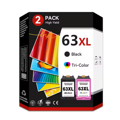 ALIZEO 63XL Cartridges Compatible For HP 63 HP63 XL Ink Cartridge Deskjet 2130 2131 3630 4250 5230 5