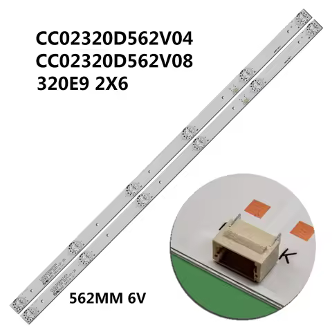 2PCS 560mm For 32" TV NVT-32H103W LED Backlight Strip CC02320D562V04 32E9 2X6 16/3/18 CC02320D562V08