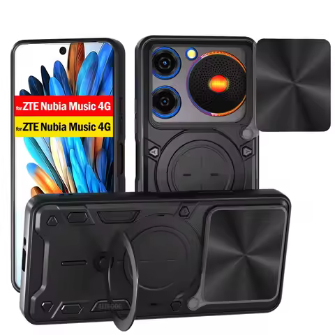 For ZTE Nubia Music 4G Case Armor Slide Camera Ring Stand Protection Phone Cover Capa for Nubia Musi