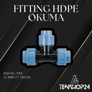 Hdpe Equal Tee/HDPE Pipe Tee OKUMA Brand - 32mm (1") High Quality HDPE Pipe Connection