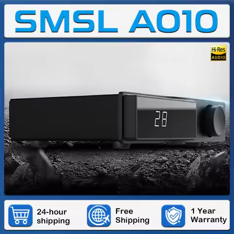 SMSL AO10 Power Amplifier Bluetooth5.3 TPA3116x2 Chip Input 12V Synchronous Switch 100Wx2/2Ω Speaker