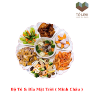 BỘ BÁT ĐĨA HOA MẶT TRỜI 7 MÓN GỐM SỨ VIỆT NAM MINH CHÂUSet 10 chén mắm hoa gốm sứ HC