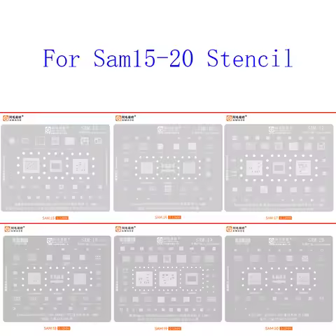 AMAOE Sam15-20 BGA Reballing Stencil for Samsung S21 S22 S23 S24 Plus Ultra Z Flip 3 W22 A33 A53 A13