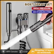 Bidet Spray Set Stainless Steel Hand Bidet Two Way Tap Faucet Bathroom Faucet Toilet Hose Paip Toile