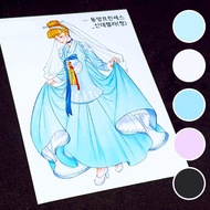 灰姑娘公主 (5色) 10張 (honne market) 人物貼紙 blackraccoon