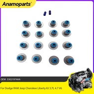 Engine Valve Stem Seal Set Fit 3.7 L 4.7 L For Dodge RAM Jeep Cherokee Liberty KJ 3.7L 4.7 V6 530219