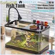 【SG-SPOETRY】Fish Tank Fish Aquarium Filter Terrapin Tank Landscape Design Lazy Fish Tank Light Aquar