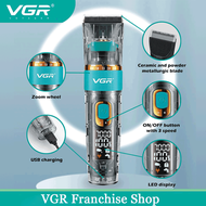 VGR 695แบบชาร์จมืออาชีพผม T Rimmer สำหรับผู้ชายไร้สายเคราผม Clipper ผมไฟฟ้าเครื่องตัดปรับ3มอเตอร์ควา