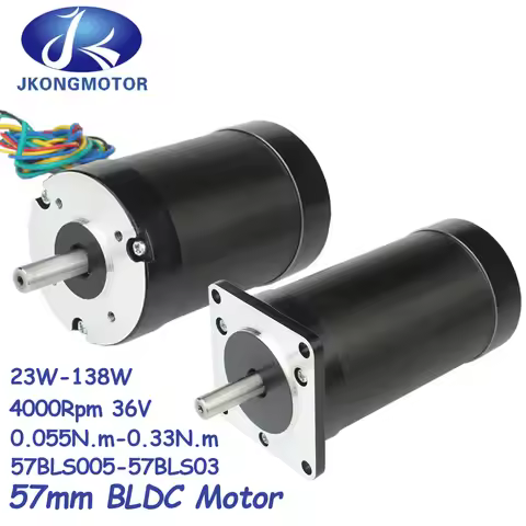 1PCS 57mm 36V 180W Brushless DC Motor BLDC 3 Phase 0.055Nm 0.11Nm 0.22Nm 0.33Nm 4000RPM 36V BLDC Mot
