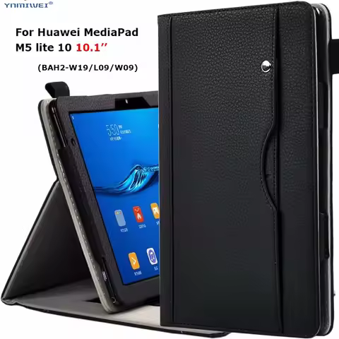 Luxury Stand Case For Huawei MediaPad M5 lite 10 BAH2-W19/L09/W09 10.1" Tablet Cover With Hand Belt 