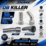DB Killer Racing/Sound Dampener Exhaust Outlet 38, Bonus bolts UK.8 (straight & bent)